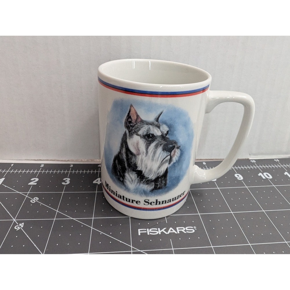 Miniature Schnauzer Portrait worded discrption on breed R Maysteed by Papel 5"‎
